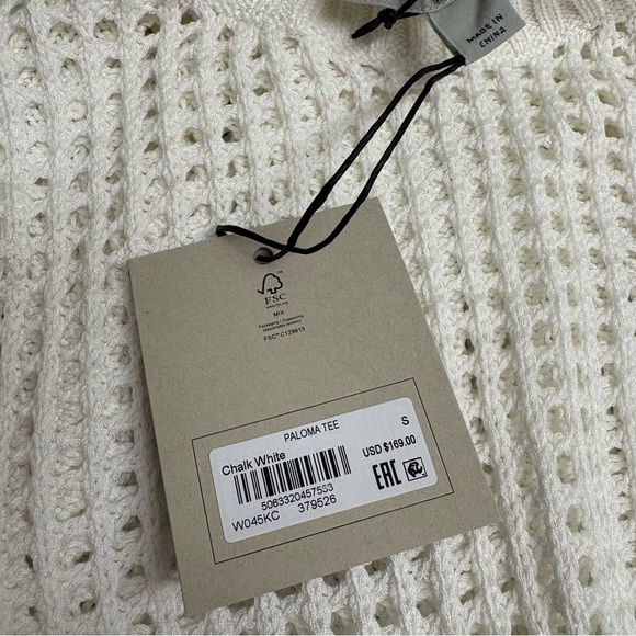 AllSaints Chalk White Paloma Tee Short Sleeve Top S - Picture 9 of 9